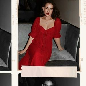 Elegant Red Midi Dress